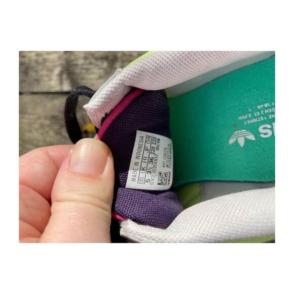 Adidas Falcon Torsion Neon Sneakers Multicolor Women’s Sz 5 - Picture 8 of 9